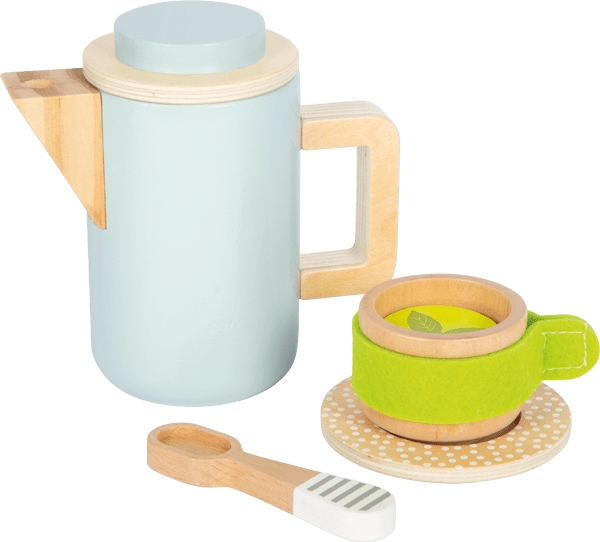 12484_small_foot_Kaffee_und_Tee_Set_Kinderkueche_Teekanne_Minztee_Loeffel